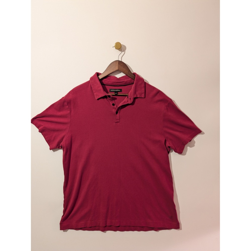 Banana Republic Polo Shirt Mens XL Red Excellent Short Sleeve Casual Solid Top
